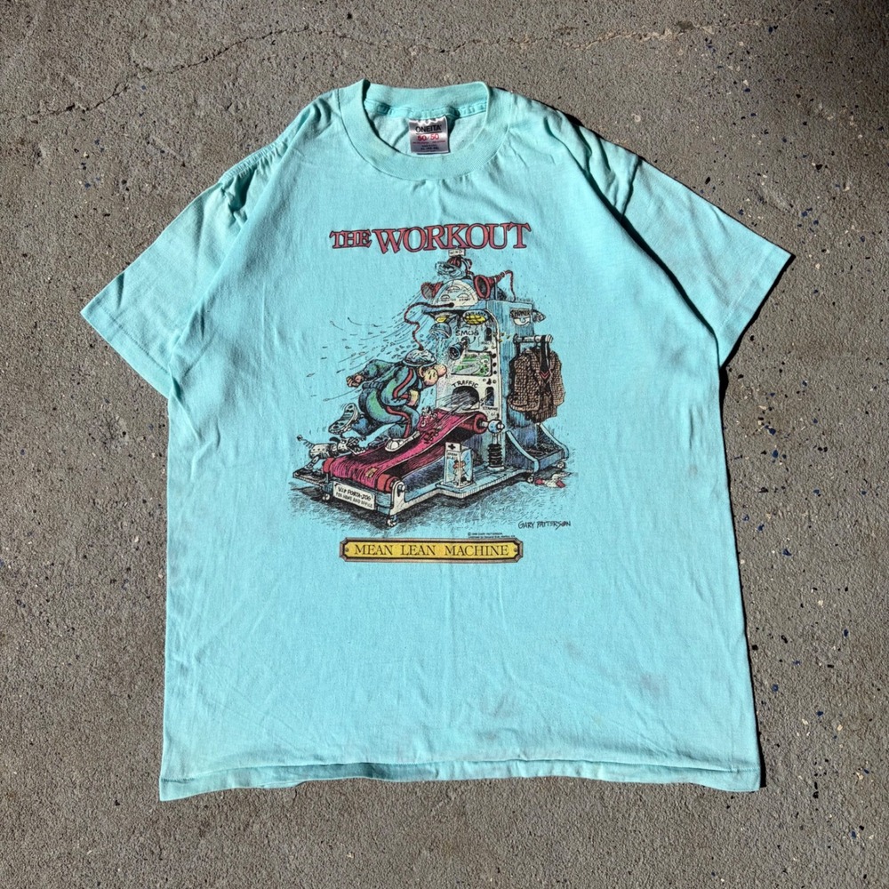 Vintage 1988 Gary Patterson The Workout Mean Lean Machine T-Shirt Oneita XL USA